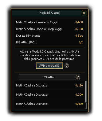 Modalità Casual